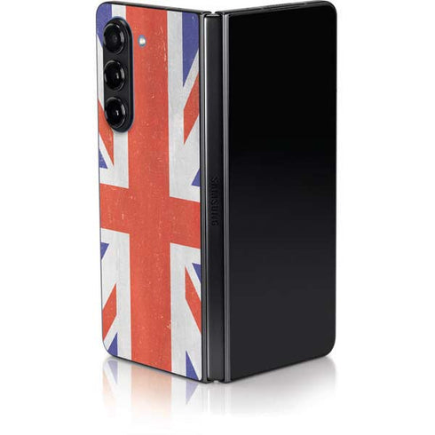 United Kingdom Flag Distressed Galaxy Z Fold5 5G Skin